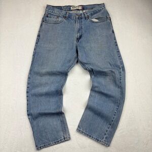 Levis 505 Mens 34x30 Y2K 2000's Era Jeans Light Distress Faded Loose Denim